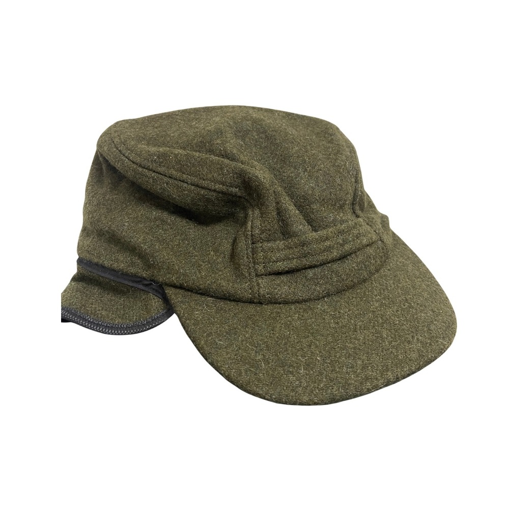 Filson Double Mackinaw Cap Forest Green 100% Virgin Wool Ear Flap Hat Mens